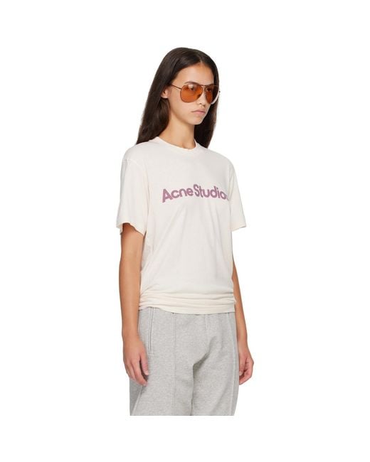 Acne White Graphic T-Shirt