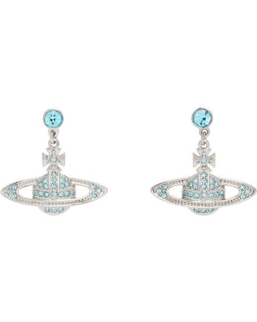 Vivienne Westwood Blue Mini Bas Relief Drop Earrings