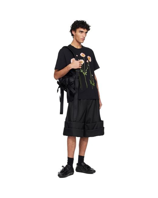 Simone Rocha Black Classic Bow Crossbody Bag for men