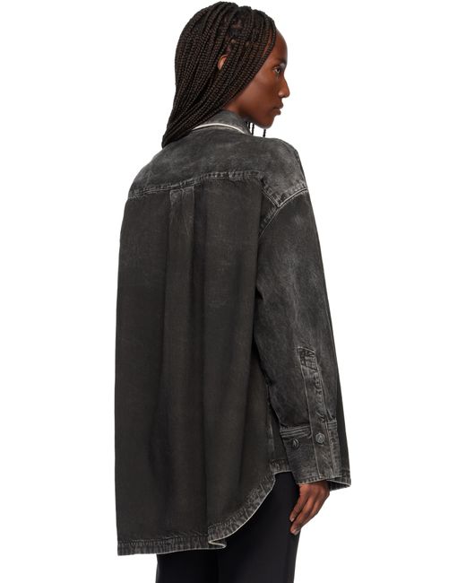 The Attico Black Diana Denim Shirt