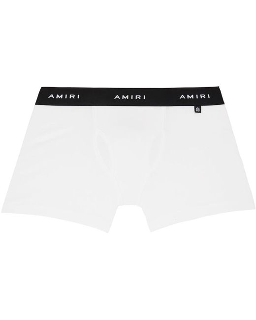 Boxer blanc à motif à logo en tricot jacquard Amiri pour homme en coloris Black