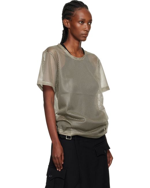 T-Shirt Gris En Filet Comme des Garçons en coloris Black