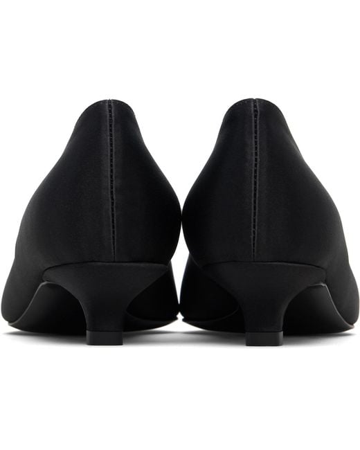 Totême Black Bow Satin Kitten Heels