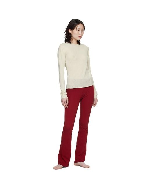 Skims Red Off- Featherweight Cashmere Long Sleeve T-Shirt