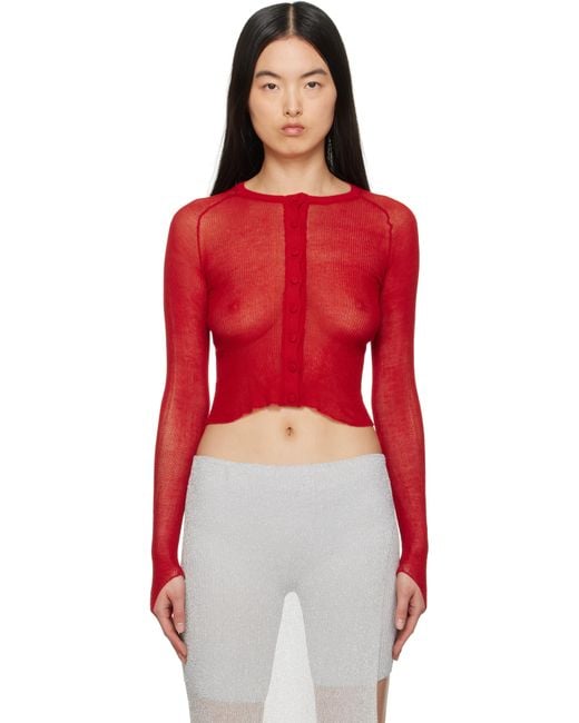 Isa Boulder レッド Ricepaper カーディガン Red