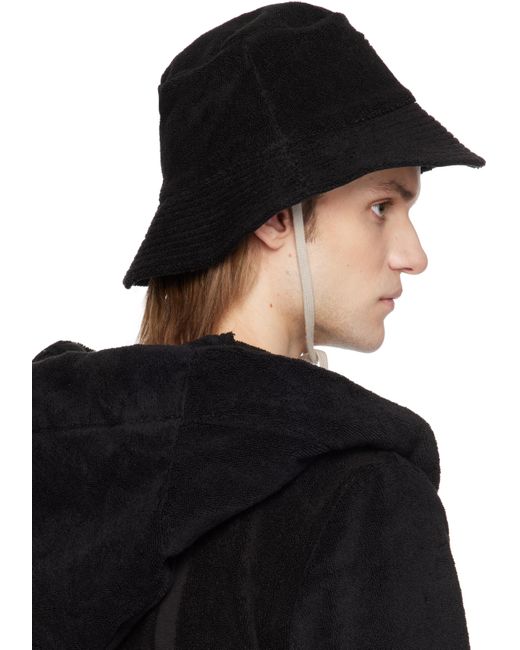 Rick Owens Black Beach Bucket Hat for men