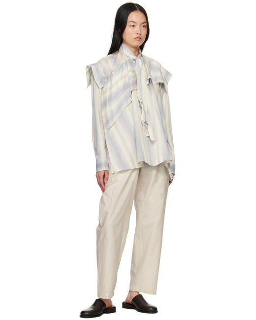Lemaire White Off- Asymmetrical Blouse