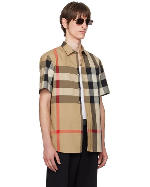 Burberry Black Beige Summerton Shirt for men