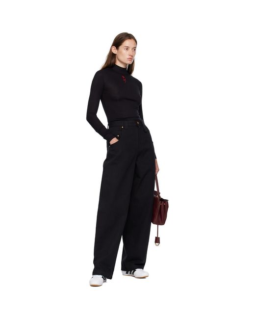 Willy Chavarria Black Gabriela Mock Neck Top