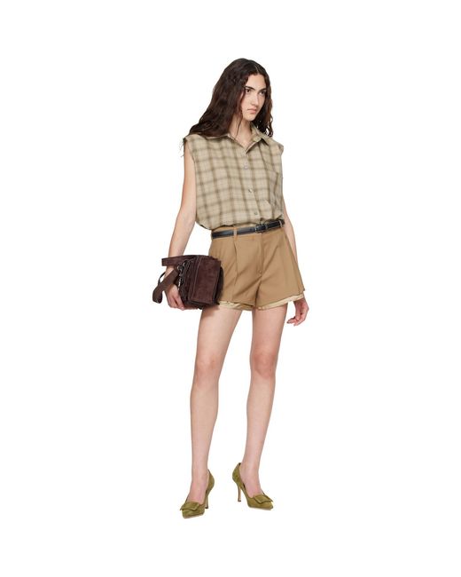 Marni Natural Tan Virgin Wool Shorts