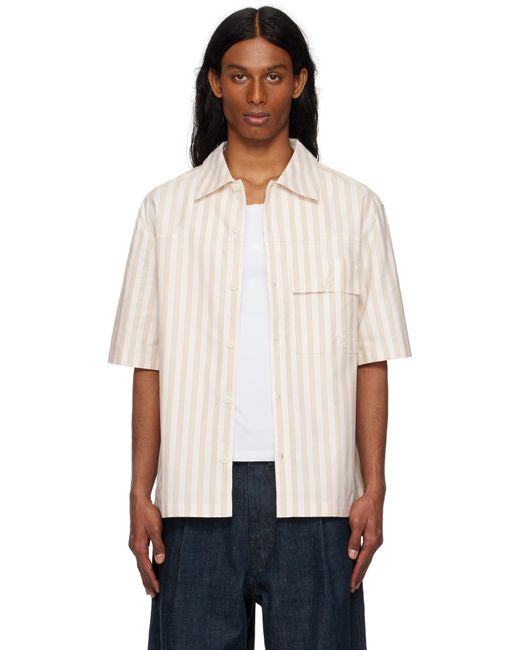 Maison Kitsuné White Off- Short Sleeve Overshirt for men