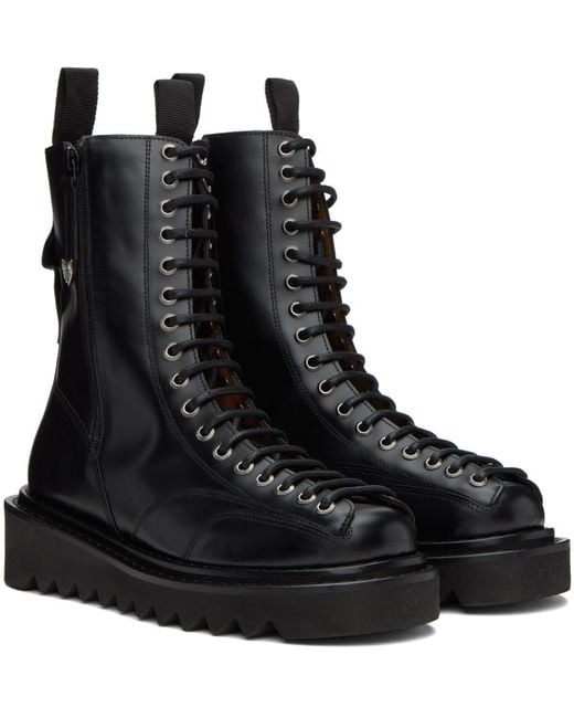 Toga Virilis Black Lace-up Boots for men