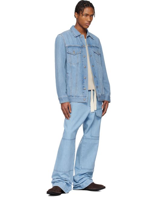 Dries Van Noten Blue Faded Denim Jacket for men