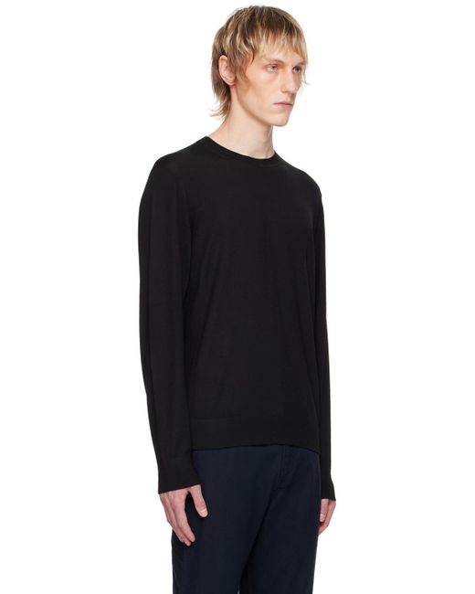 Theory Black Crewneck Sweater for men