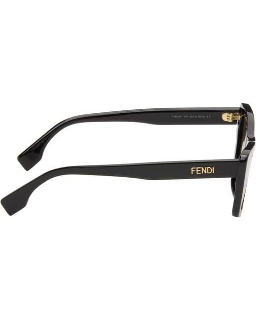 Fendi Brown Lettering Sunglasses for men