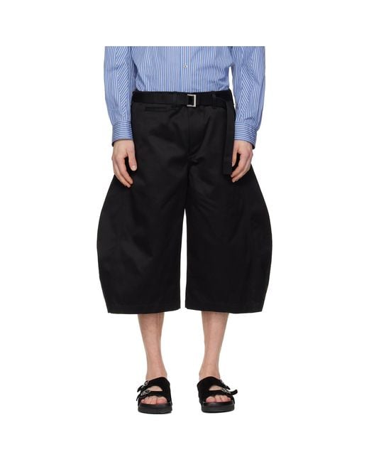 Sacai Black Cotton Chino Trousers for men