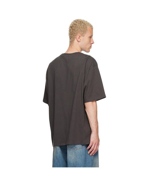 we11done Black Gradient Logo T-Shirt for men
