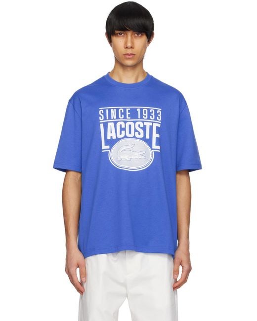 メンズ Lacoste ブルー ルースフィット Tシャツ Blue