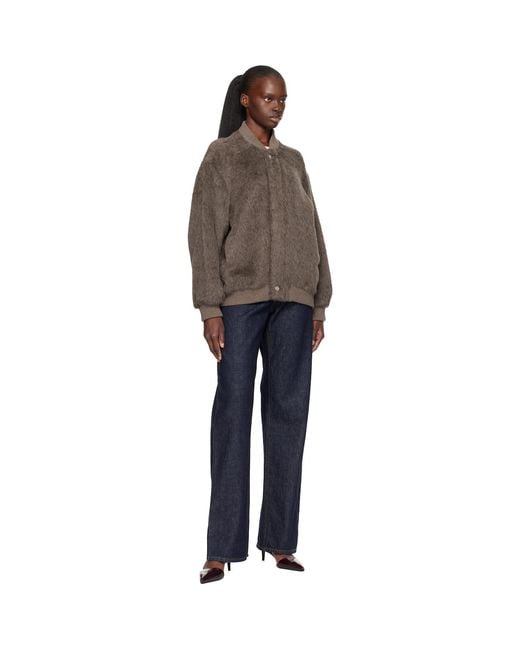 Lauren Manoogian Brown Taupe Suri Bomber Jacket