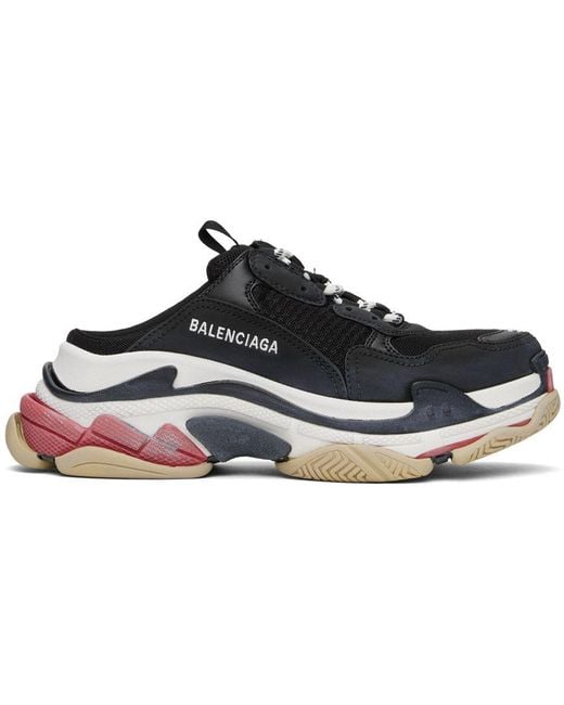 triple s balenciaga black red