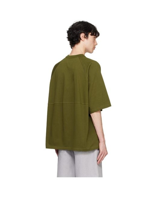 Bottega Veneta Green Khaki Pima Cotton Jersey T-Shirt for men