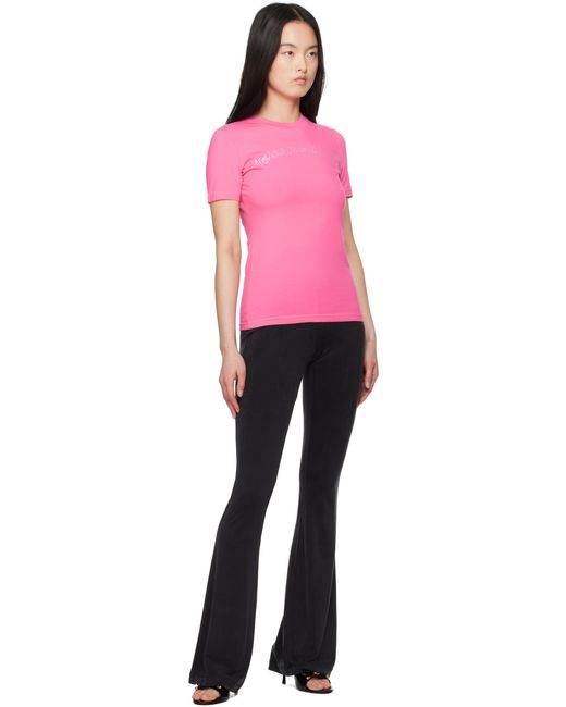 Versace Jeans Couture ピンク スクリーンプリント Tシャツ Pink
