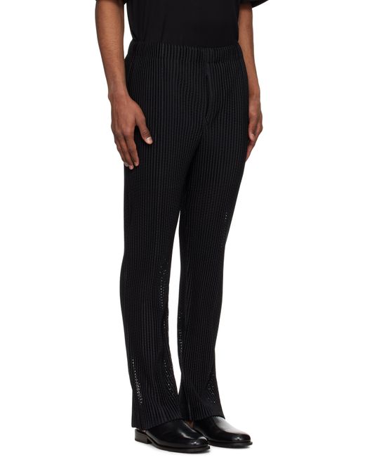 Homme Plissé Issey Miyake Black Outer Mesh Trousers for men