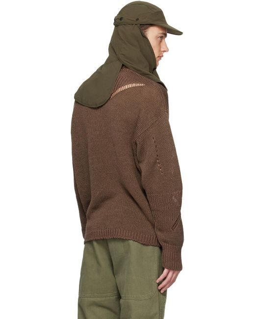 Roa Brown Intarsia Sweater for men