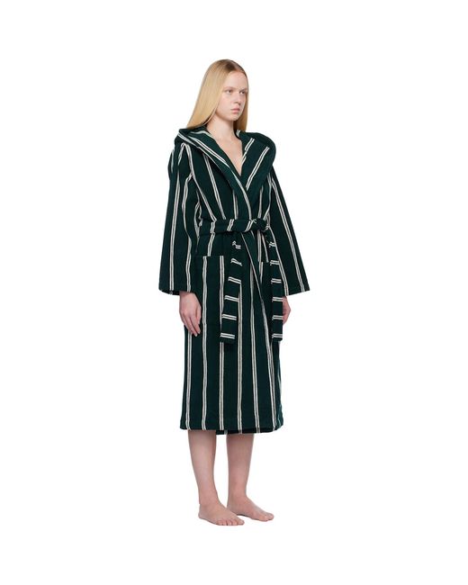 Tekla Black Terry Hooded Bathrobe