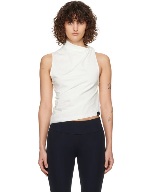 Courreges ホワイト ドレープ ジャージ トップス Blue