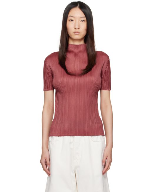 Pleats Please Issey Miyake Red Monthly Colors May Top