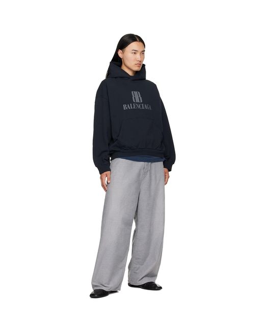 Balenciaga Blue Logo Hoodie for men