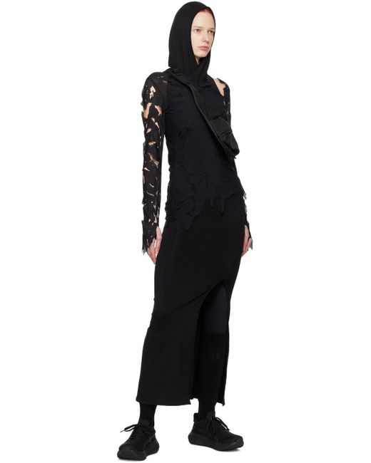 Post Archive Faction PAF Black 6.0 Hooded Midi Dress