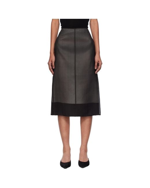 GIA STUDIOS Black Lucienne Midi Skirt