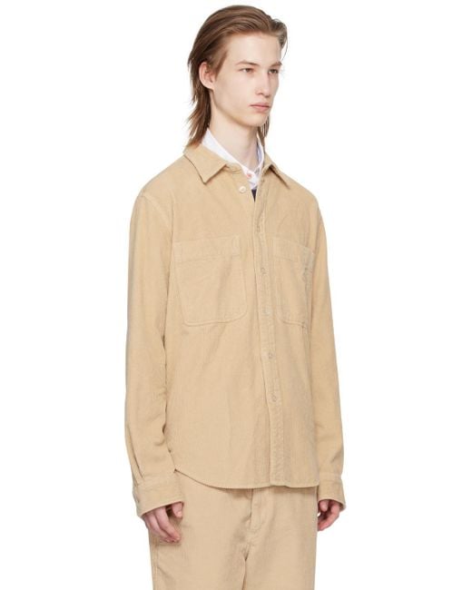 PS by Paul Smith Natural Beige Corduroy Shirt for men
