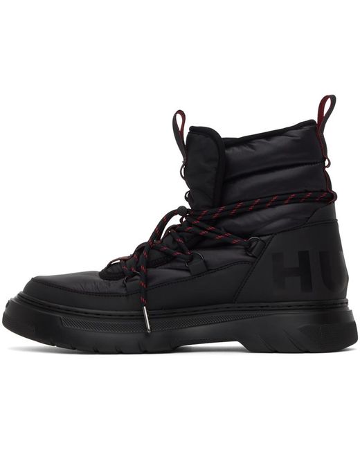 HUGO Black Quilted Boots for men