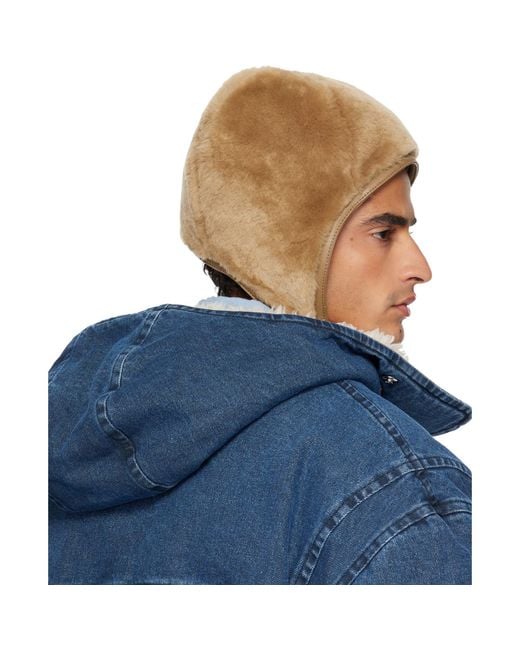 Acne Blue Shearling Hat for men