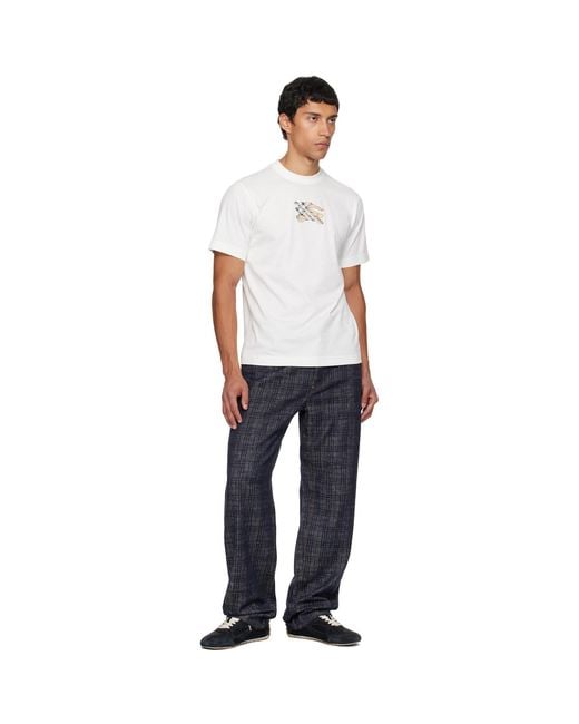 Burberry Blue Loose Check Jeans for men