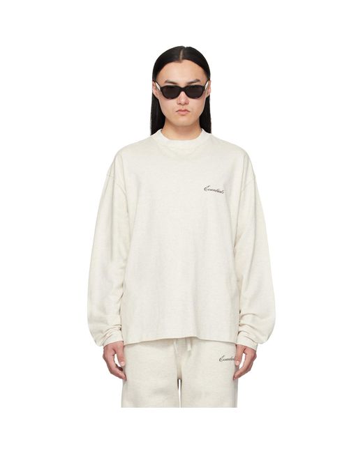 Fear Of God White Off- Classic Fit Long Sleeve T-Shirt for men
