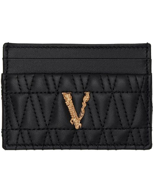Porte-cartes virtus noir Versace en coloris Black