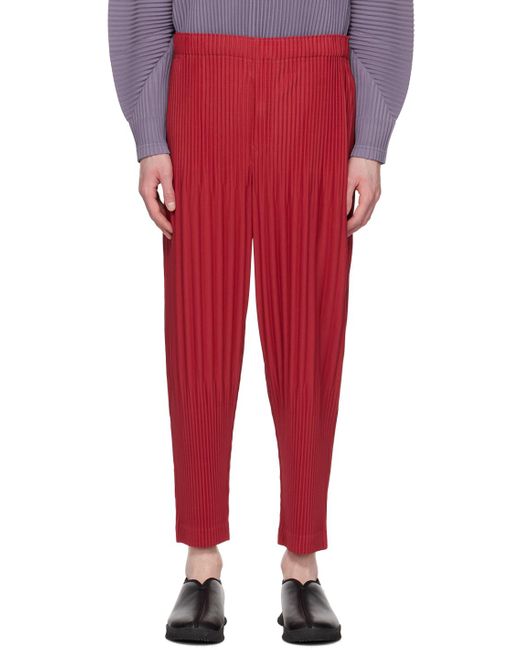 Homme Plissé Issey Miyake Homme Plissé Issey Miyake Red Monthly Color February Trousers for men