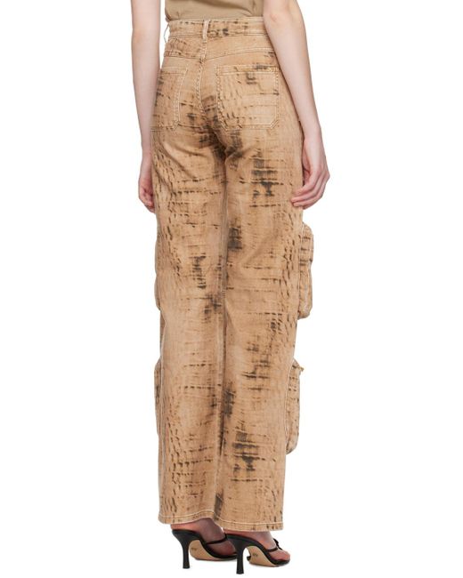 Blumarine Natural Tan Camouflage Trousers