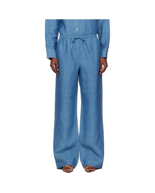Rohe Blue Relaxed Fit Trousers