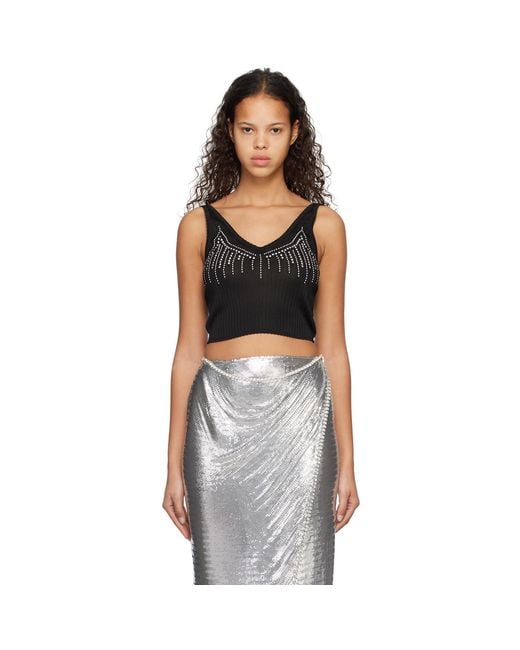 Rabanne Black Studded Tank Top