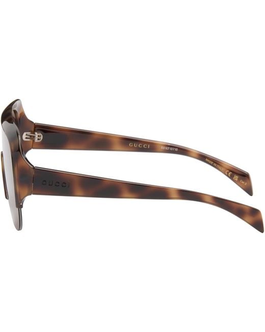 Gucci Brown Shield Sunglasses