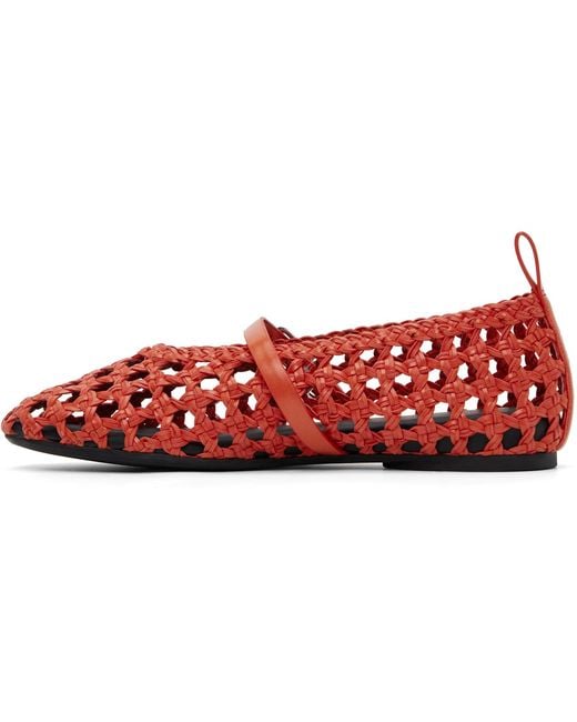 Rag & Bone Red Spire Woven Mary Jane Faux-Leather Flats