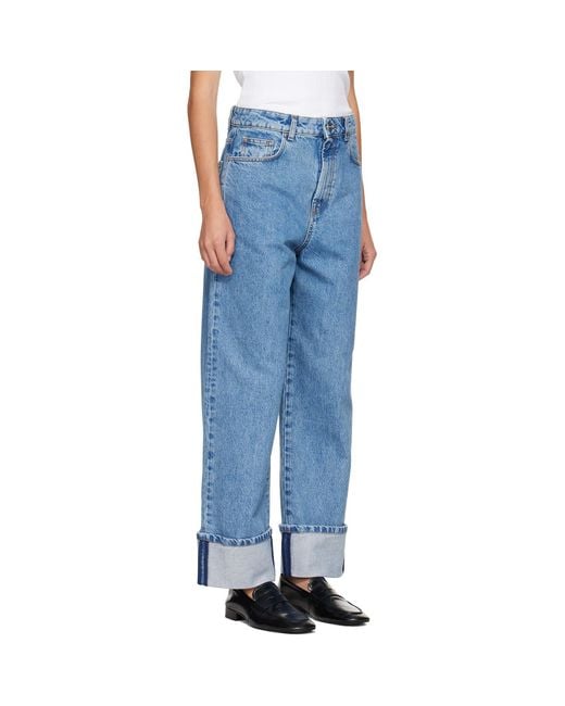 Rohe Blue Rixt Turn-Up Baggy Jeans