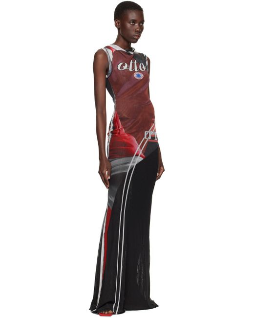 Robe longue rouge à image à logo imprimée OTTOLINGER en coloris Black