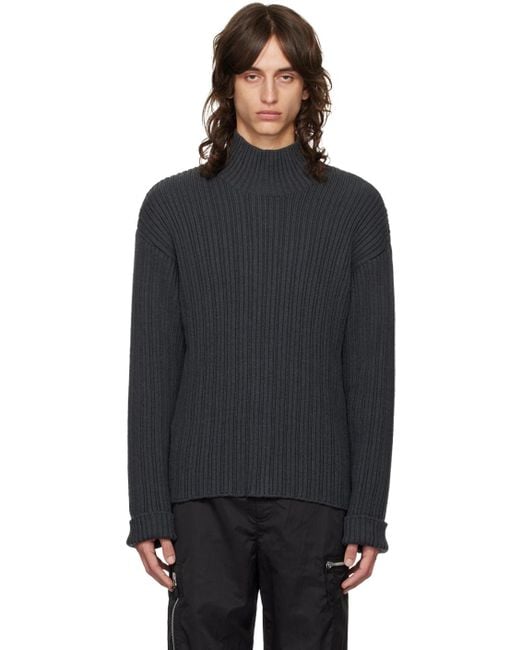 Our Legacy Black Dropped Shoulder Turtleneck for men