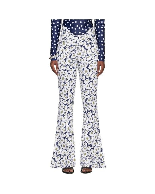 Jean Paul Gaultier Blue 'The Curved Flower' Jeans